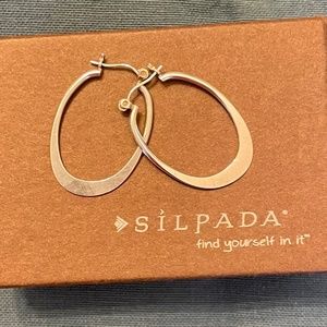 Silpada "Back to Basics" Classic Oval Hinged Hoop Earrings